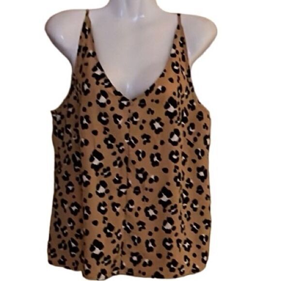 Thakoon Collective‎ women’s cami Size 14 animal print slip tank boho V-Neck - Picture 1 of 8